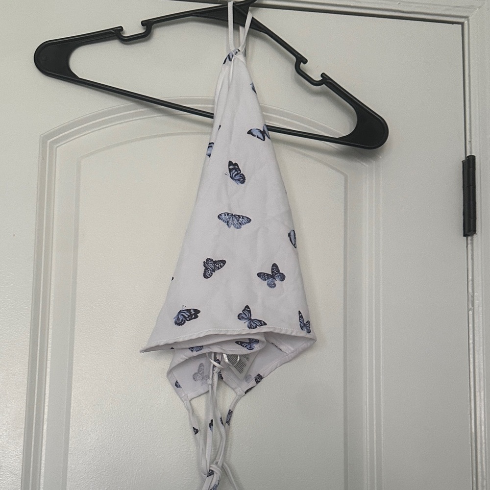 Kids Butterfly Print White Bandana